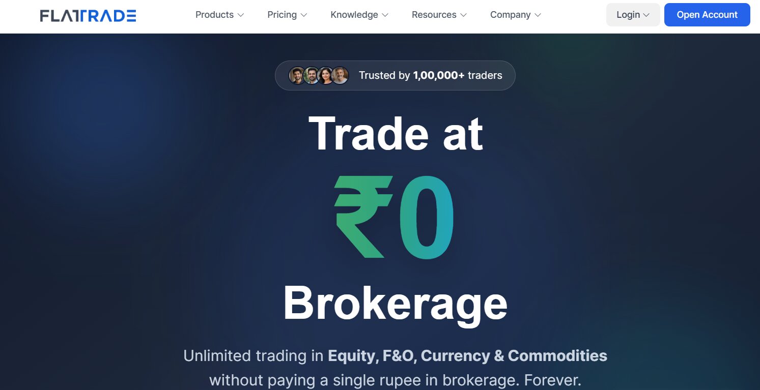 Flattrade- Lowest Brokerage Charges